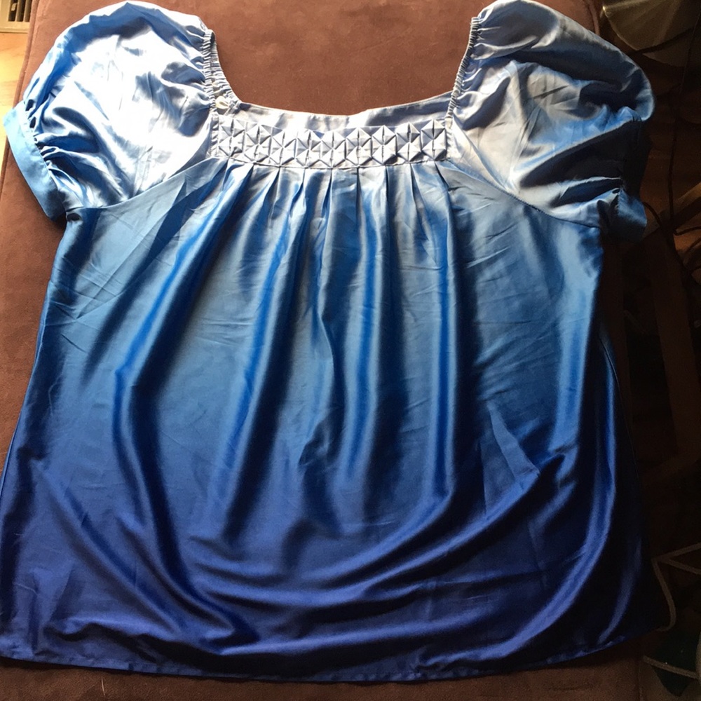 NWT Bob Mackie Sapphire Ombre Square Neck Blouse